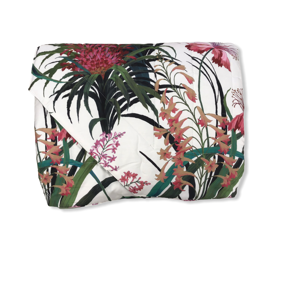 Trapuntino - Fazzini - Quilt Matrimoniale Hibiscus - Verde