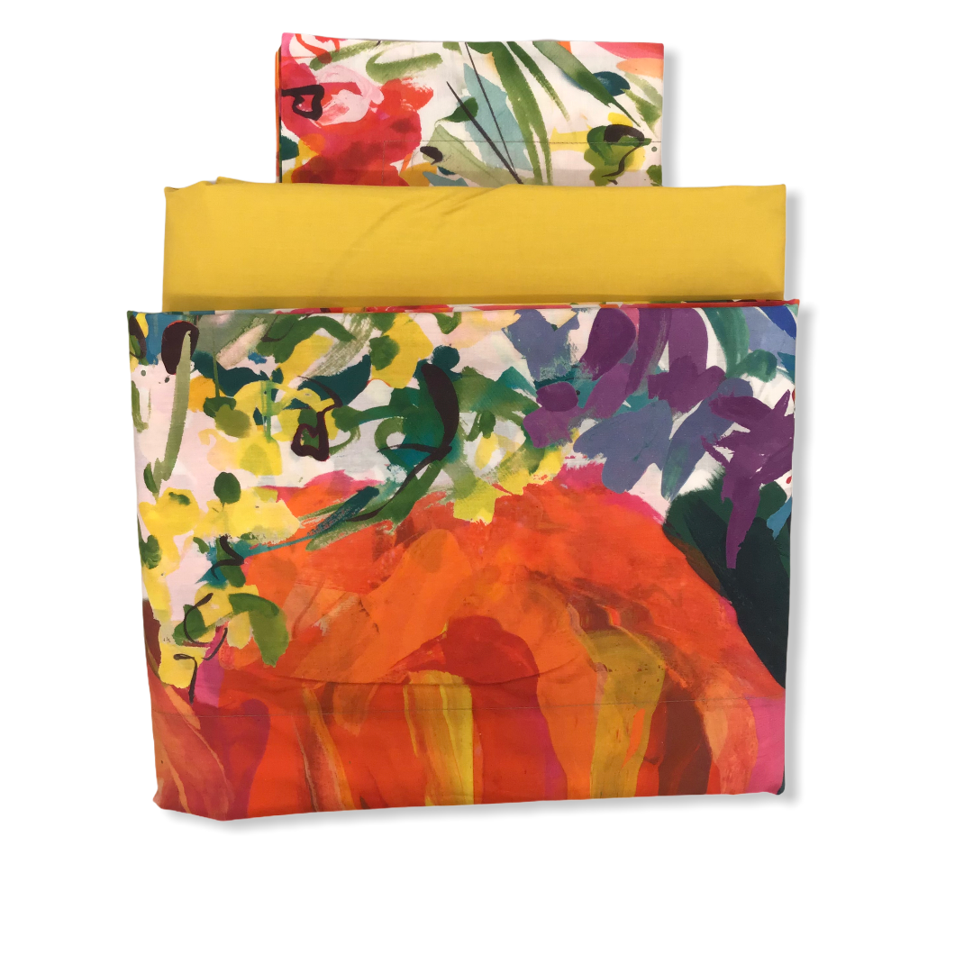 Completo lenzuola due piazze - Brush Bloom - Rosso - Mirabello