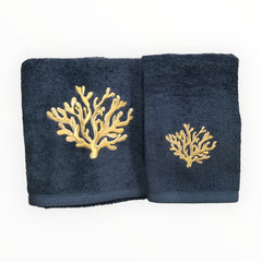 Coppia asciugamani blu | Corallo | Dea