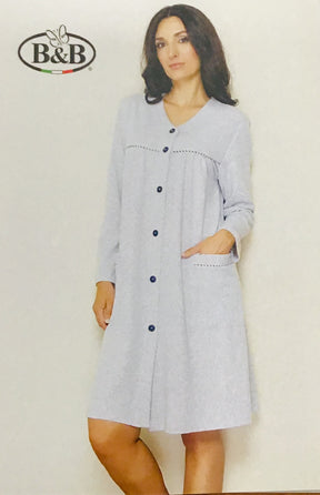 Vestaglia donna manica lunga e abbottonata