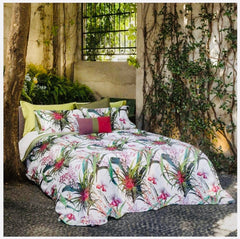 Parure copripiumino due piazze - Fazzini - Hibiscus - Verde