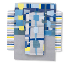 Completo letto singolo - Domino - Blu - Carillo