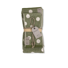 Coppia di asciugamani verdi - Pois | Fazzini