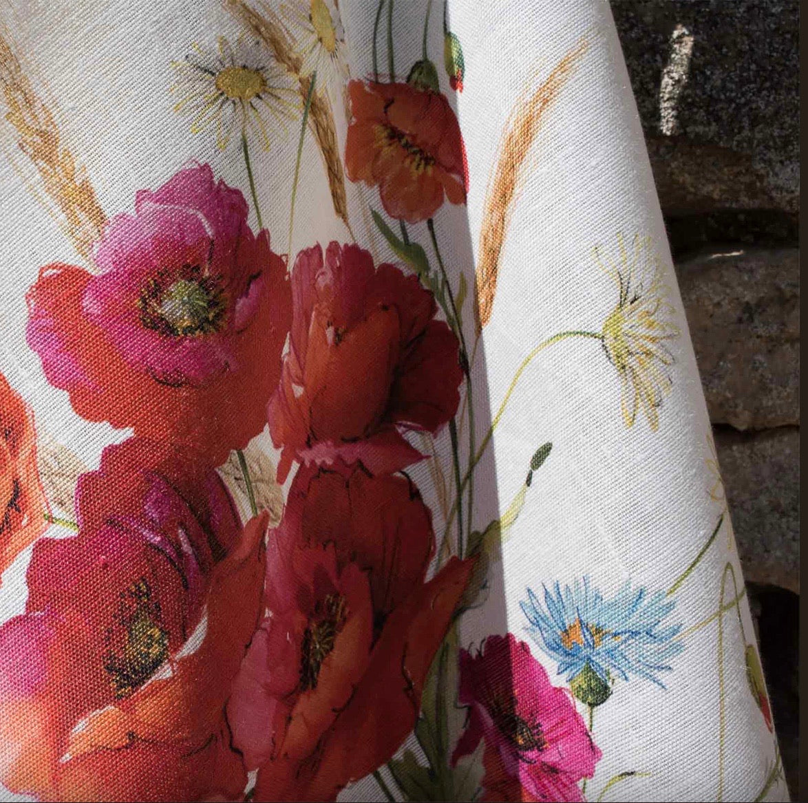 Tovaglia in lino 8 posti quadrata - Coquelicot | Tessitura Telerie Toscana