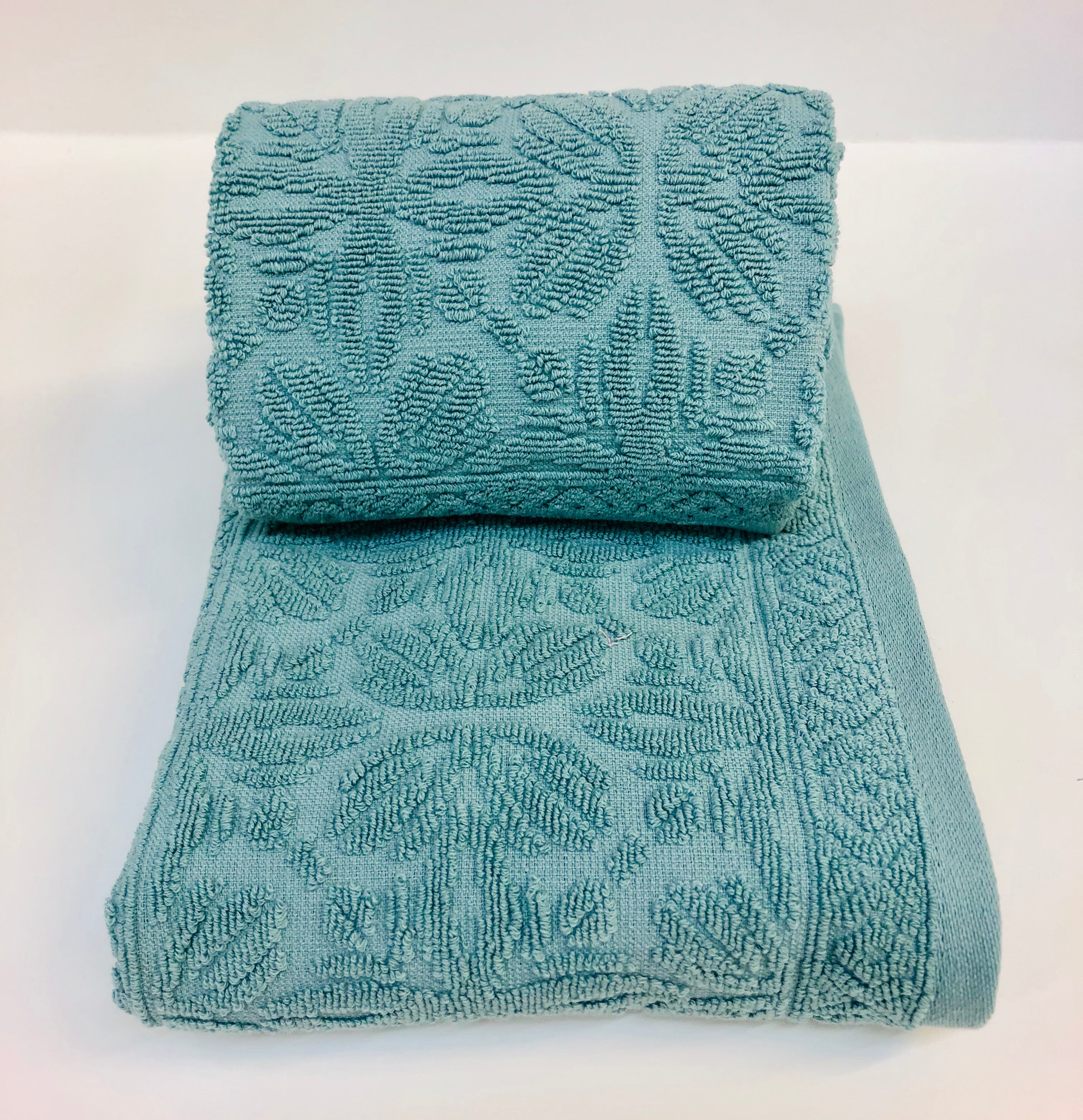 Asciugamani spugna Maryhome viso e bidet colore turchese