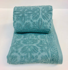 Asciugamani spugna Maryhome viso e bidet colore turchese