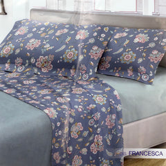 Completo letto matrimoniale FRANCESCA, BianColore by NET, azzurro.