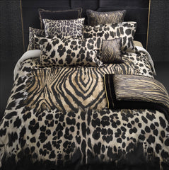 Completo copripiumino nero - African Zebra | Roberto Cavalli