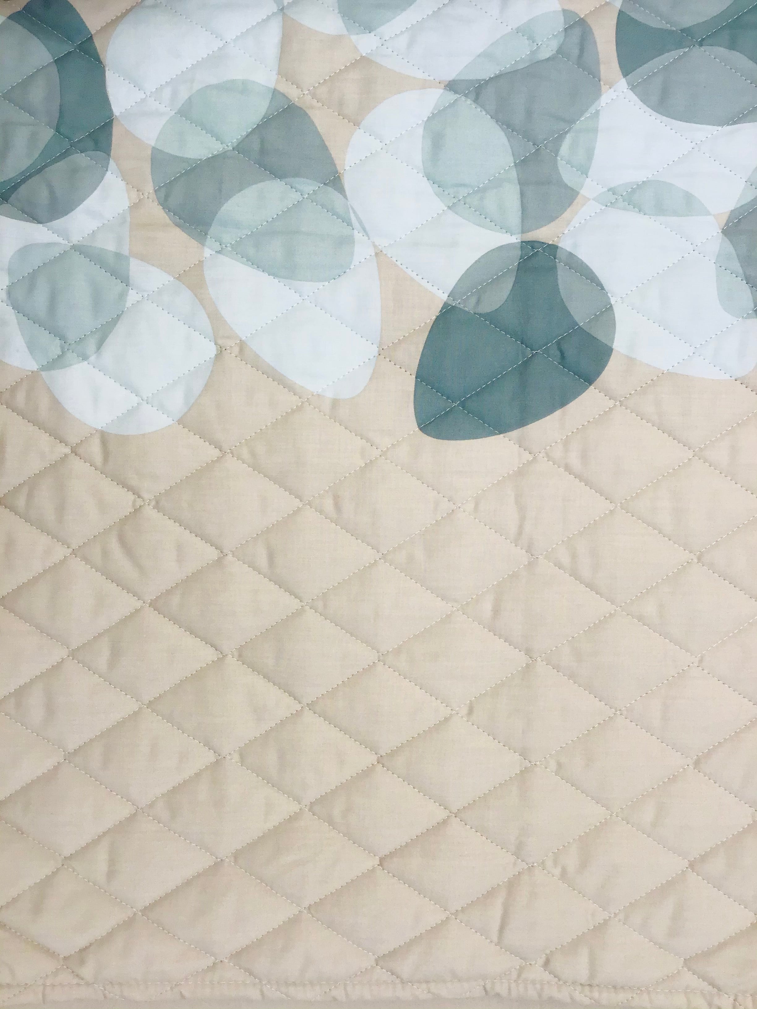 Copriletto trapuntato matrimoniale - Oryza -  Mirabello - Verde/sabbia