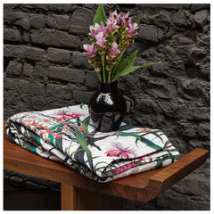 Copriletto due piazze - Hibiscus Fazzini- verde bosco