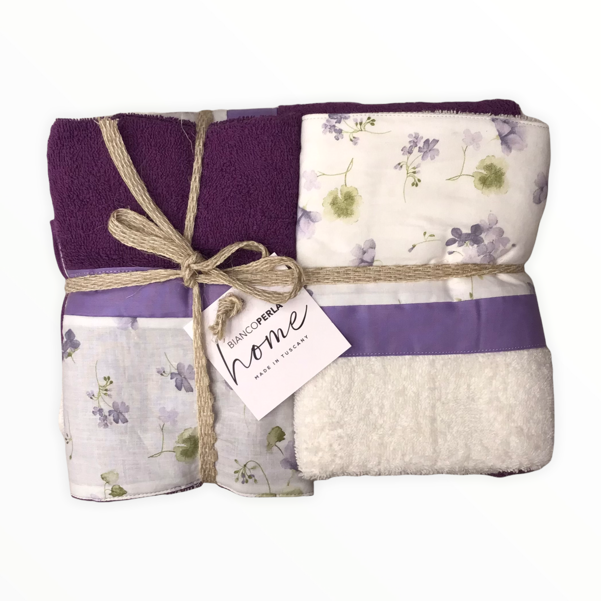 Coppie asciugamani - Biancoperla - Violette