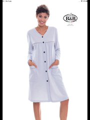 Vestaglia donna art. 2601 bianca e blu B&B
