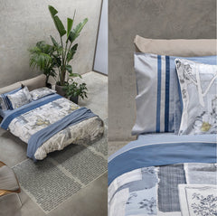 Completo lenzuola matrimoniale blu indaco - Divina | Fazzini