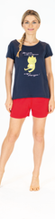 Pigiama donna Maryhome t-shirt blu pant. corto 97756