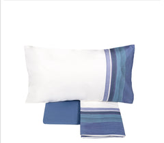 Completo lenzuola matrimoniale blu indaco - Art Paper | Fazzini