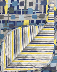 Trapuntino Quilt - Domino blu - piazza e mezza - Carillo Riviera