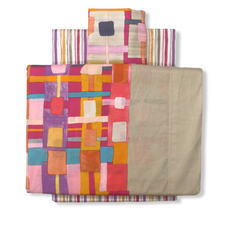 Completo lenzuolo copriletto singolo - Domino - Fuxia - Carillo