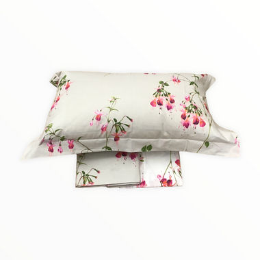 Completo lenzuola matrimoniale sabbia/fucsia | Mirabello