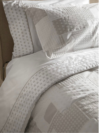 Trapunta matrimoniale Fazzini - Cristalli - Bianco