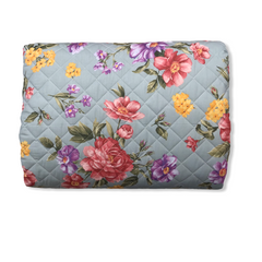 Trapuntino matrimoniale azzurro fiorato - Giusy | Cavalieri