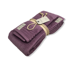 Coppia di asciugamani color melanzana - Coccola | Fazzini