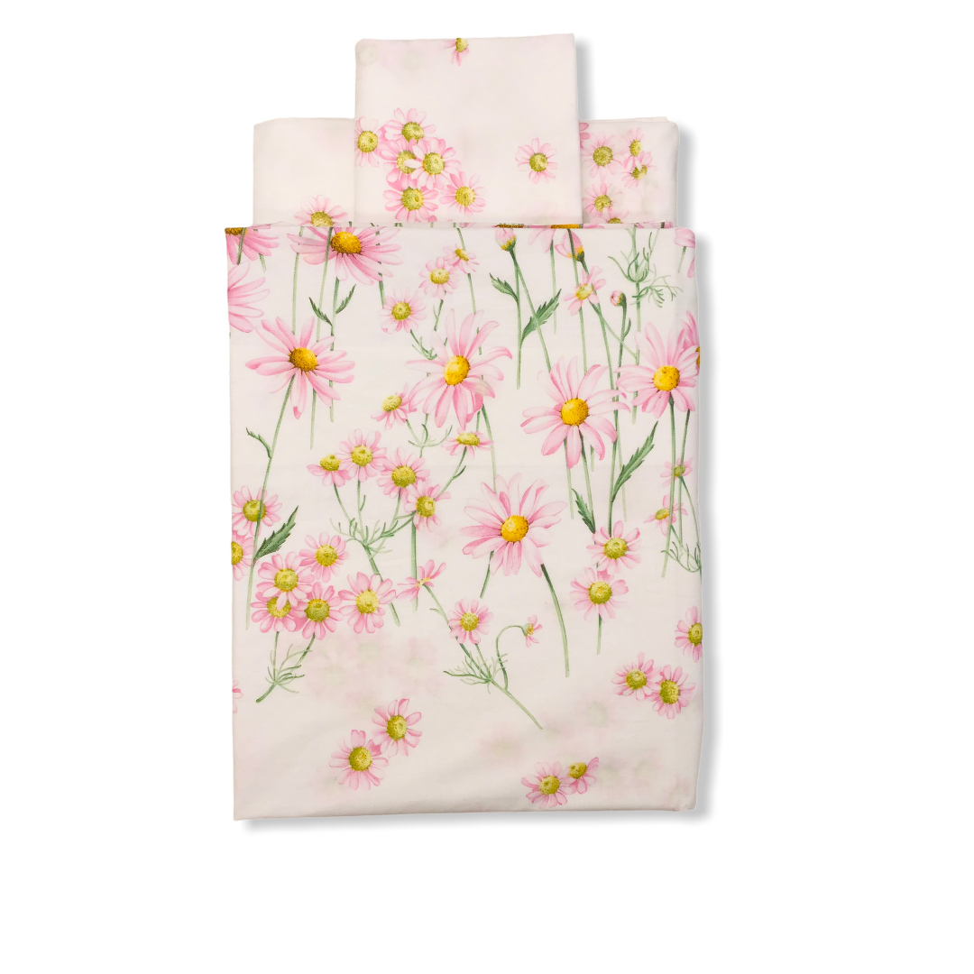Completo lenzuola matrimoniale rosa - Daisy Meadow | Mirabello