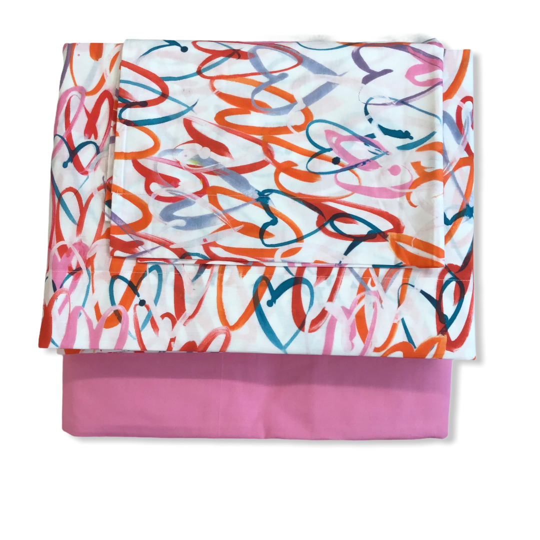 Completo letto matrimoniale fucsia - Love | Mirabello