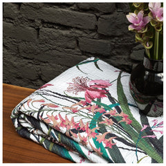 Copriletto due piazze - Hibiscus Fazzini- verde bosco