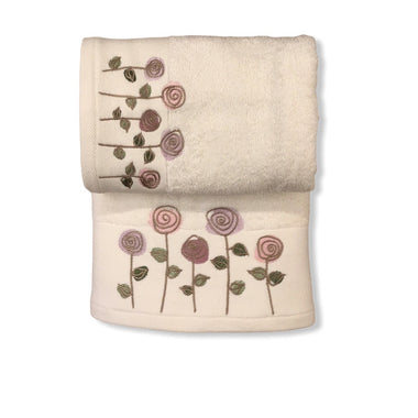 Coppia di asciugamani Battaglia -  Cecilia panna
