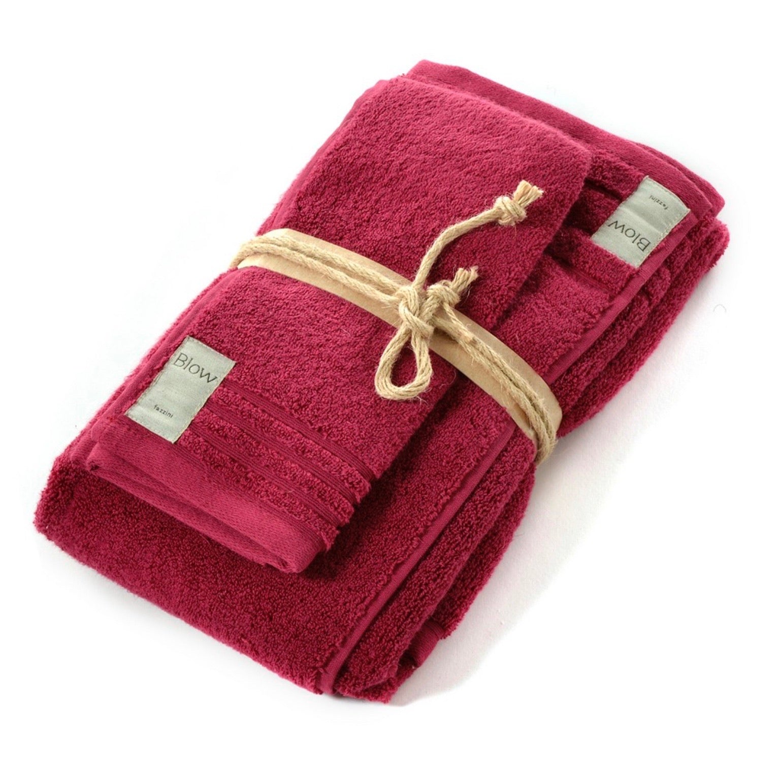 Coppia di asciugamani color rubino - Coccola | Fazzini