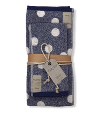 Coppia di Asciugamani blu - Pois | Fazzini
