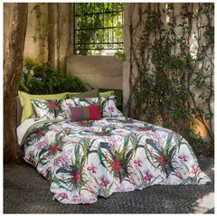 Trapuntino - Fazzini - Quilt Matrimoniale Hibiscus - Verde