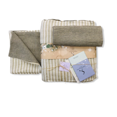 Completo copripiumino matrimoniale reversibile greggio/bianco/nero | Manifatture Tessili Prete
