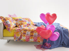 Completo lenzuola matrimoniale giallo - Valentine | Mirabello