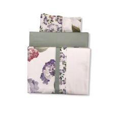 Completo lenzuola due piazze - Ortensie Fazzini- verde salvia