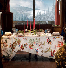 Tovaglia 6 posti - Snowy Christmas | Tessitura Toscana Telerie
