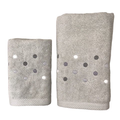 Coppia di asciugamani grigio perla - Coriandoli | Dea Home