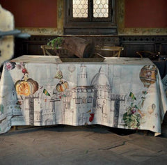 Tovaglia in lino 14 posti crema - Fiaba | Tessitura Toscana Telerie