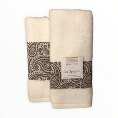 Coppia di asciugamani avorio - Cachemere | Daltex