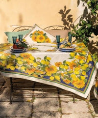 Tovaglia in lino rettangolare 12 posti - Etruscan Garden | Tessitura Toscana Telerie