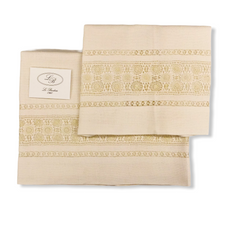 Coppia di asciugamani puro lino variante 2 | Le Broderie
