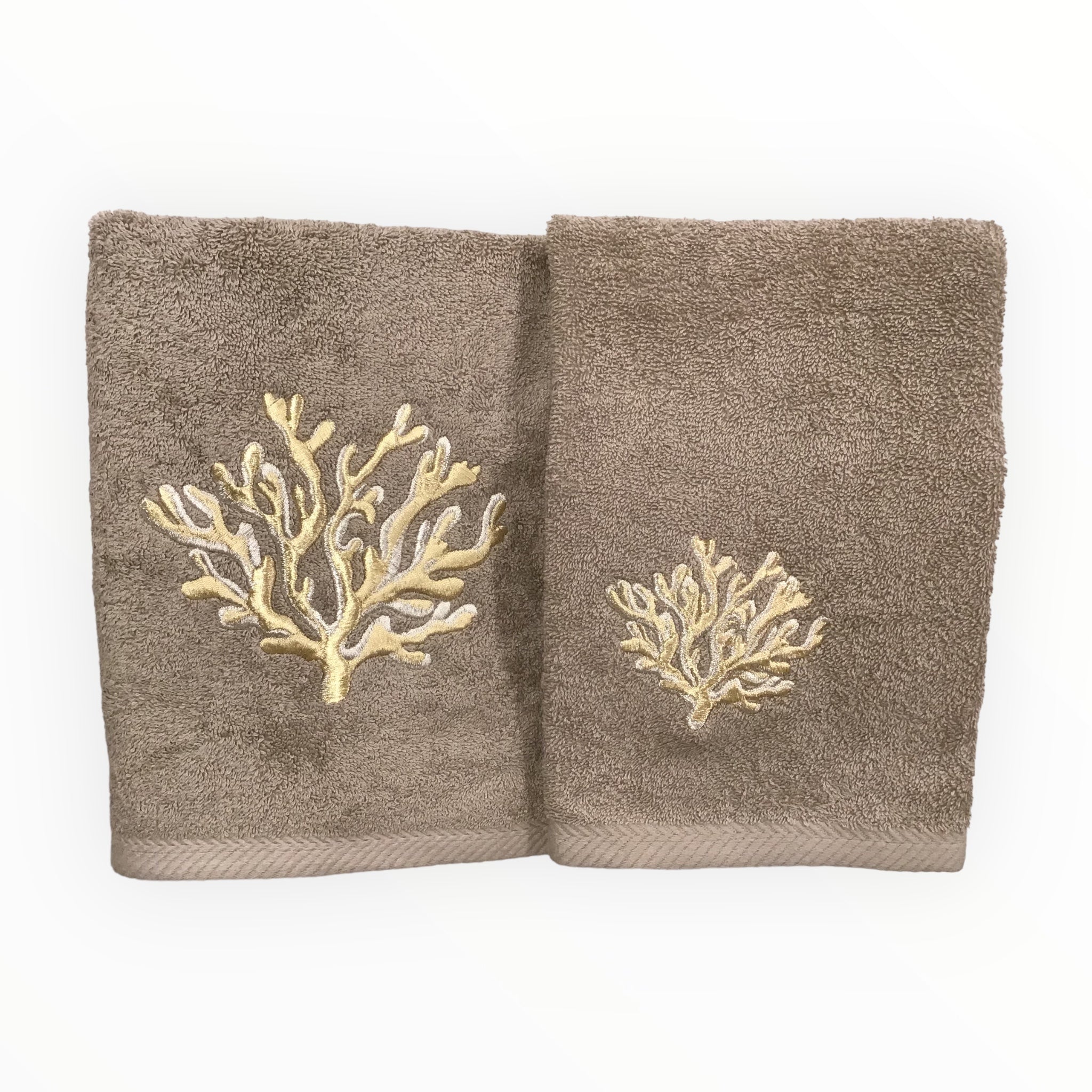 Coppia asciugamani Tortora | Corallo | Dea