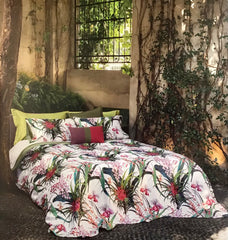 Completo lenzuola due piazze - Hibiscus Fazzini- verde salvia