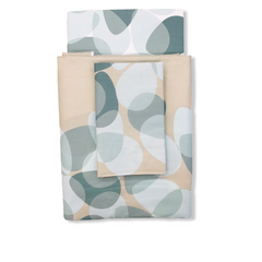 Completo copripiumino due piazze - Oryza  - verde/sabbia | Mirabello