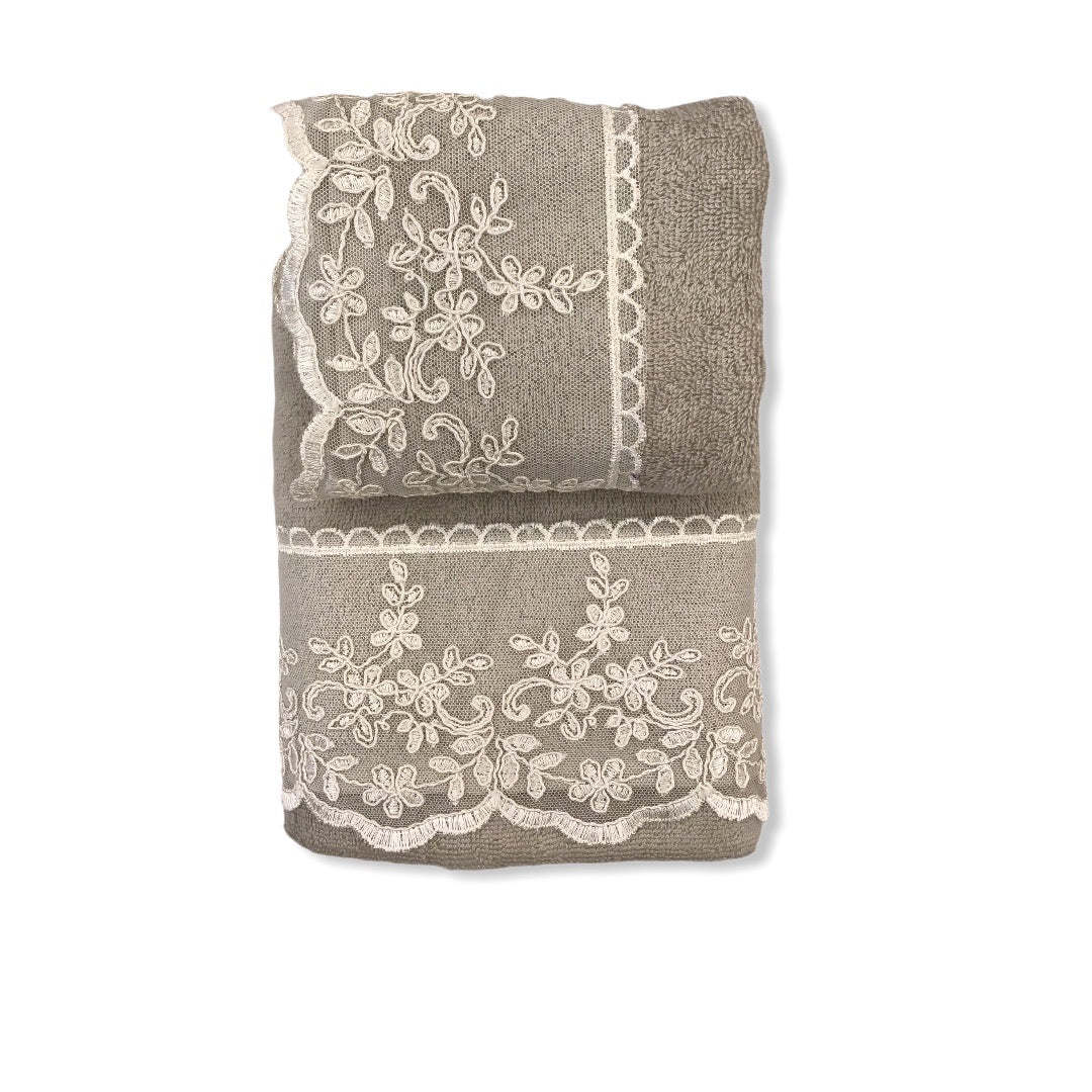 Coppia di asciugamani Battaglia - Karol grigio