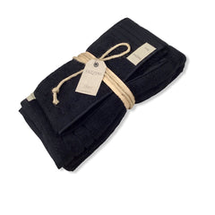 Coppia di asciugamani neri - Coccola | Fazzini