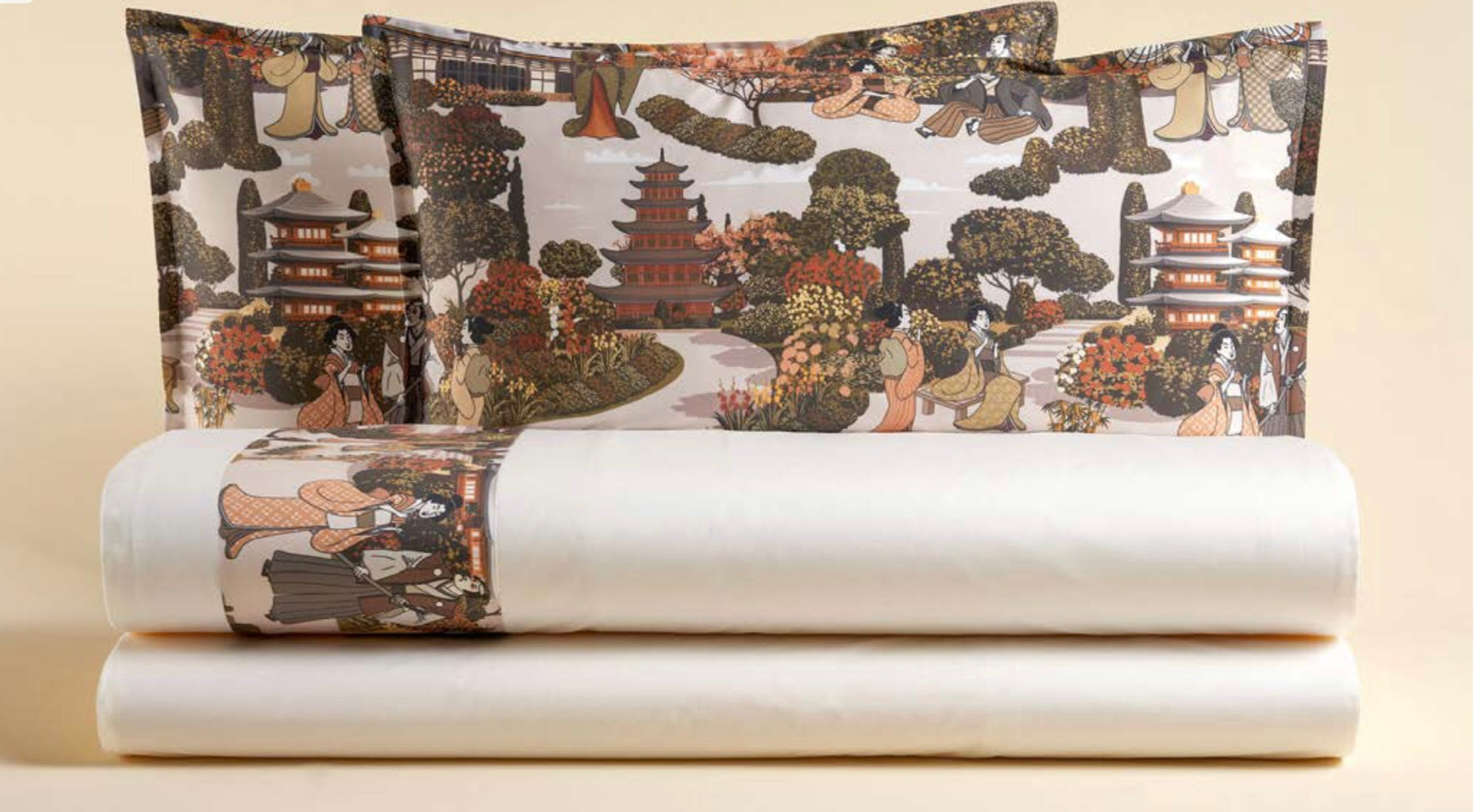 Completo lenzuola matrimoniale - Osaka | Biancoperla