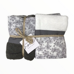 Coppie asciugamani - Biancoperla - Primule grigio