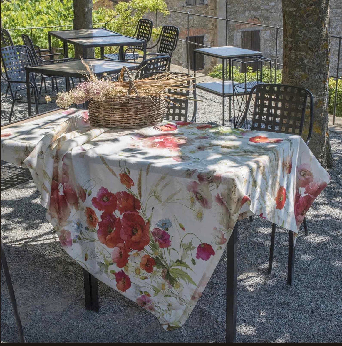 Tovaglia in lino 8 posti quadrata - Coquelicot | Tessitura Telerie Toscana