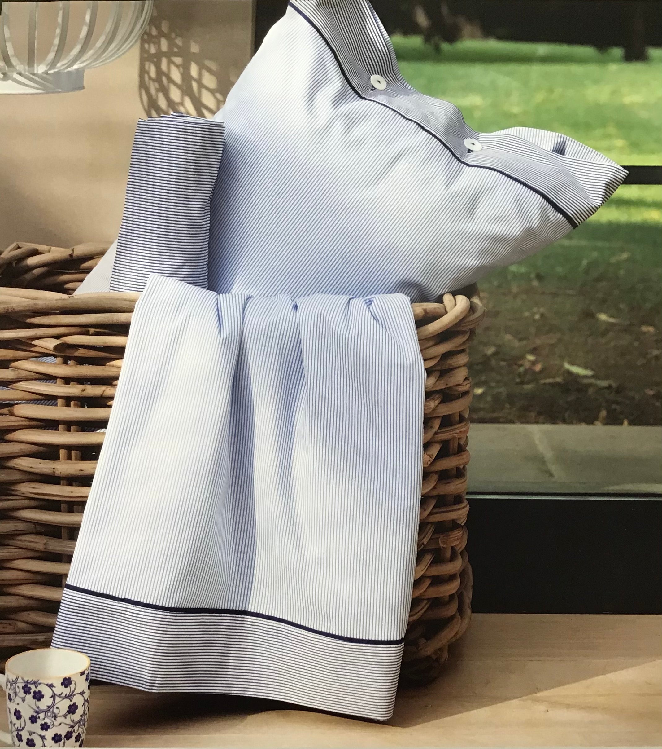 Completo lenzuola 1 piazza e mezzo grigio/beige - Polsino | Fazzini